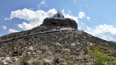 Iglesia de Santo Madero Shrine atop a large hill at Parras de la Fuente, Coahuila